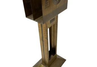 Vienna Secession Patinated Brass Magazine Rack, 1900s